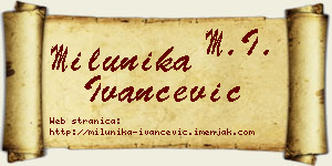 Milunika Ivančević vizit kartica